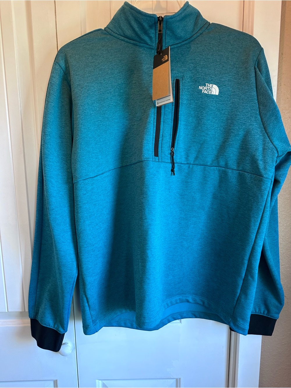 The North Face Men Size XL TECH ELASTIC 1/2 Zipper Fleece Pullover Jacket A3009